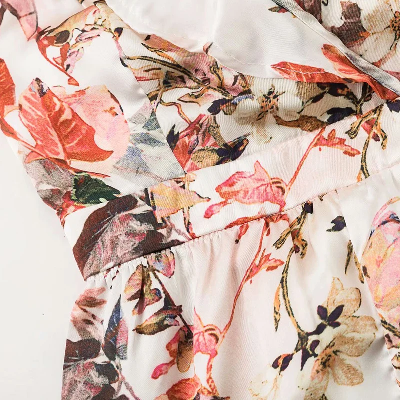 Комбинезон Для женщин комбинезон Timechee Boho Стиль Свободные шифона с принтом спинки