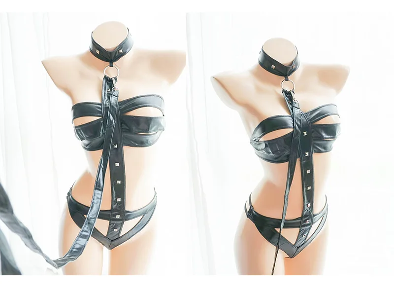 Женская искусственная кожа, латекс Catsuit Черная лакированная кожа открытый промежность бандажный боди Ночной клуб Танцы у шеста сексуальная одежда нижнее белье