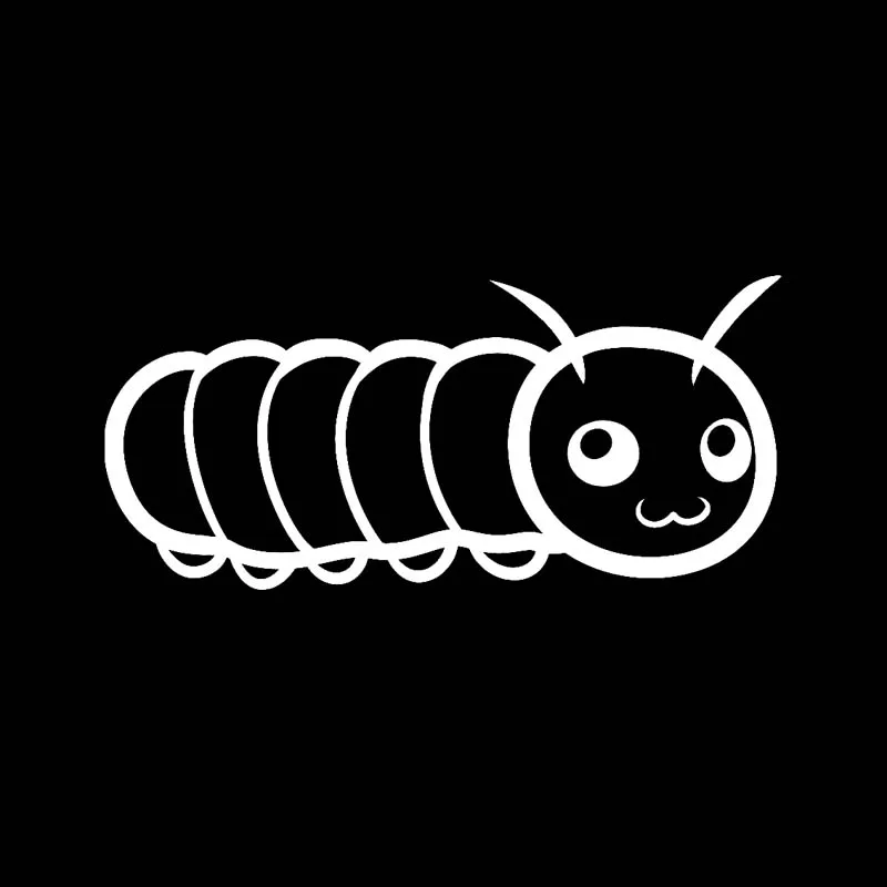 YJZT 16 5 см * 7 простой Caterpillar милые виниловые наклейки в виде Фотообоев c переводными
