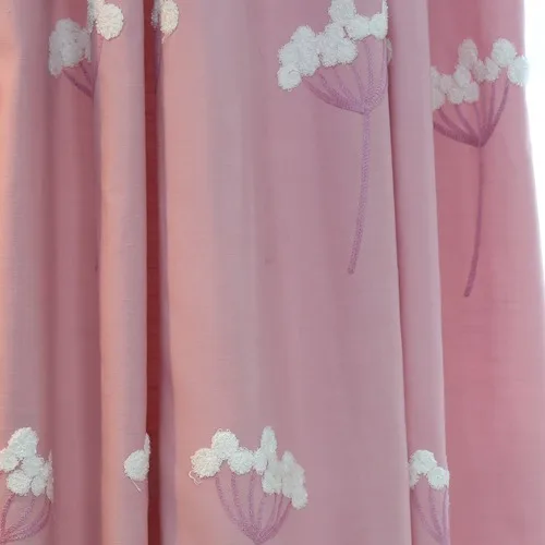Pink Thick Шторы с вышивкой NAPEARL, для детской комнаты, для девочек, для спальни, синий, розовый, занавеска, драпировка, цветочный дизайн, короткое окно для спальни, детская занавеска - Цвет: Pink Thick