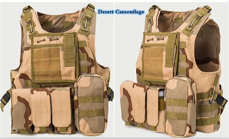 Desert Camouflage USMC Камуфляжный военный армейский защитный жилет Molle тактический жилет-амфибия Пейнтбол страйкбол охотничий жилет Nody Armor - Цвет: Desert Camouflage