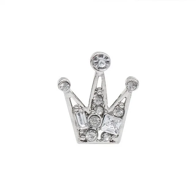 silver crown Модные стразы, пчела, черепаха, ящерица, медведь, корона, музыкальные ноты, броши в виде гитары, булавки, ювелирные изделия для женщин, рождественские подарки, броши - Окраска металла: silver crown