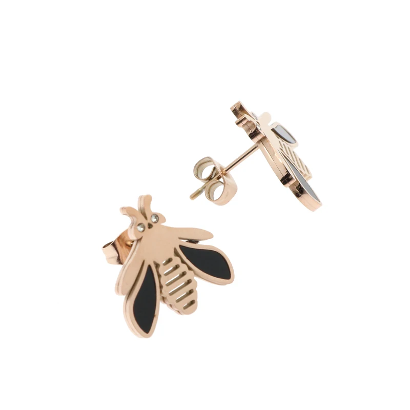 Новинка 2018 серьги гвоздики из нержавеющей стали для девочек розовое золото