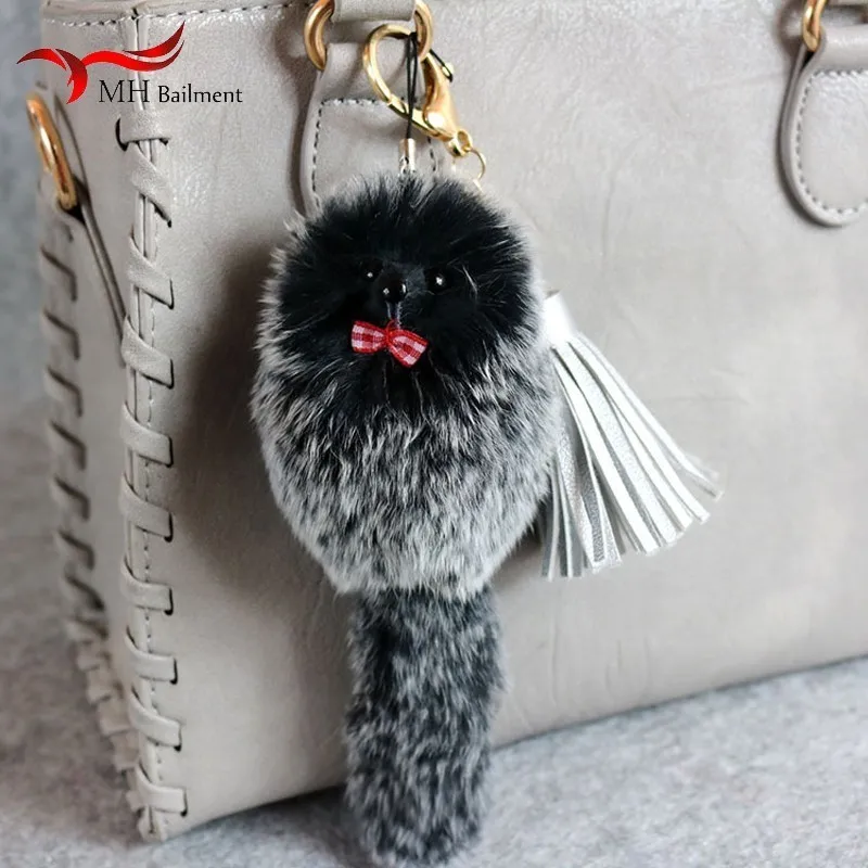 Брелок из кроличьей шерсти Rex брелок для автомобильных ключей аксессуары кожи и