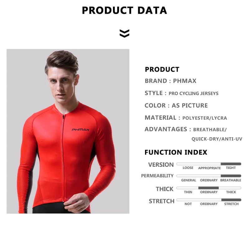 PHMAX полиэстер мужской Pro Джерси Майо для велоспорта Ropa Ciclismo MTB велосипед одежда с длинными рукавами гонки на велосипедах велосипедные костюмы