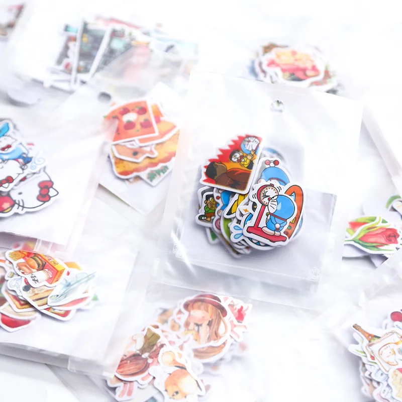 

Mix 10 Bags / Lot Cartoon and Scenery Style Photo Album Scrapbook Waterproof Decoration Stickers DIY Handmade Gift Scrapbooking