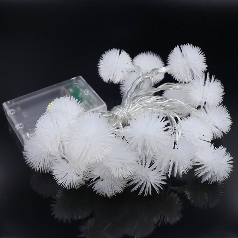 Светодиодный аккумулятор/USB меховой шар праздник освещение струна Свадьба Рождество год вечерние для студенческого общежития Хэллоуин украшения