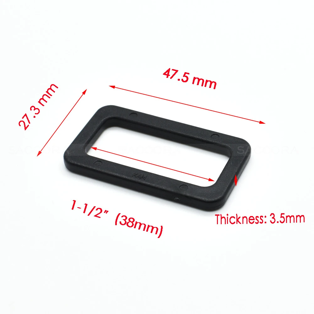 

Plastic Loops Looploc Buckles Rectangle Rings Backpack Straps Webbing Bag Parts Webbing Size 20mm 25mm 32mm 38mm 50mm Black