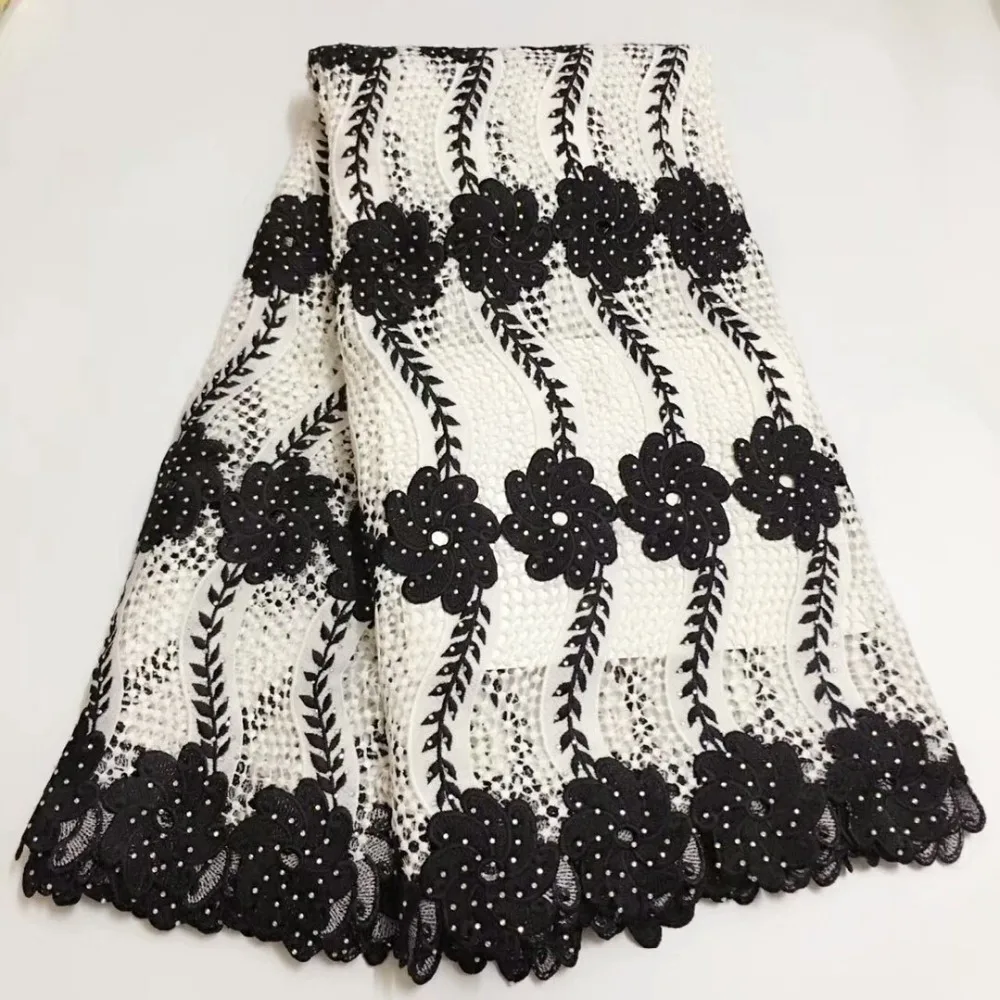 

2018 New Arrival stones african cord Lace /guipure lace Fabrics High Quality water soluble lace fabric for dress ellaoc041