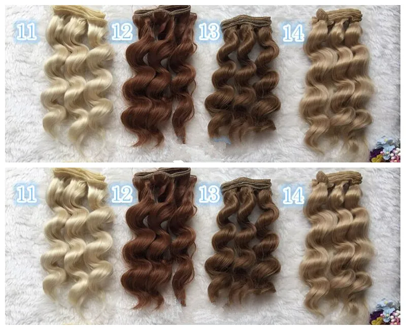15 cm high temperature heat resistant doll wigs gold brown hair for 1/3 1/4 1/6 BJD diy curly free shipping | Игрушки и хобби