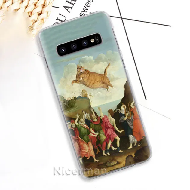 13 Чехол для телефона samsung Galaxy S10e S10 S8 S9 Plus S6 S7 Edge A40 A50 A70 M20, Забавный чехол с рисунком кота, красочная милая твердая обложка - Цвет: 13