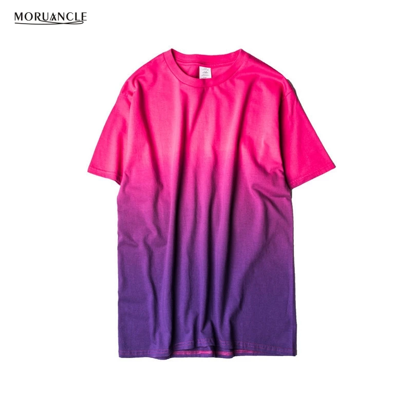 Городская одежда унисекс MORUANCLE футболки в стиле Харадзюку цветная градиентная