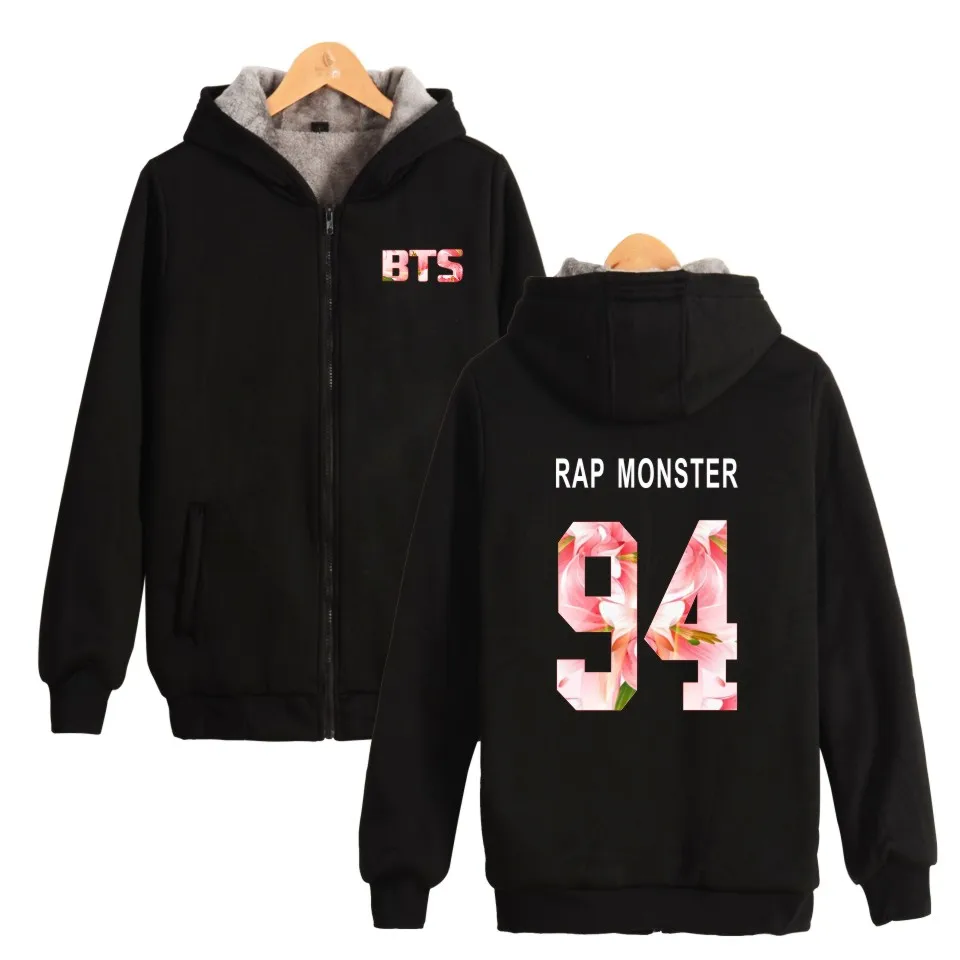 ALIZAZA Kpop bts hoodies for men women bangtan boys album floral letter printed fans supportive o neck sweatshirt plus THICKEN | Мужская