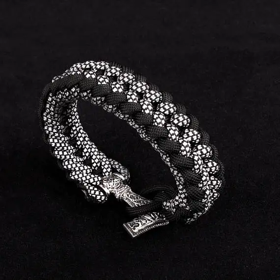 Survival Paracord Bracelet Mjolnir Thor's Hammer Viking Scandinavian Nordic Norse Jewelry 550 Cord | Украшения и аксессуары