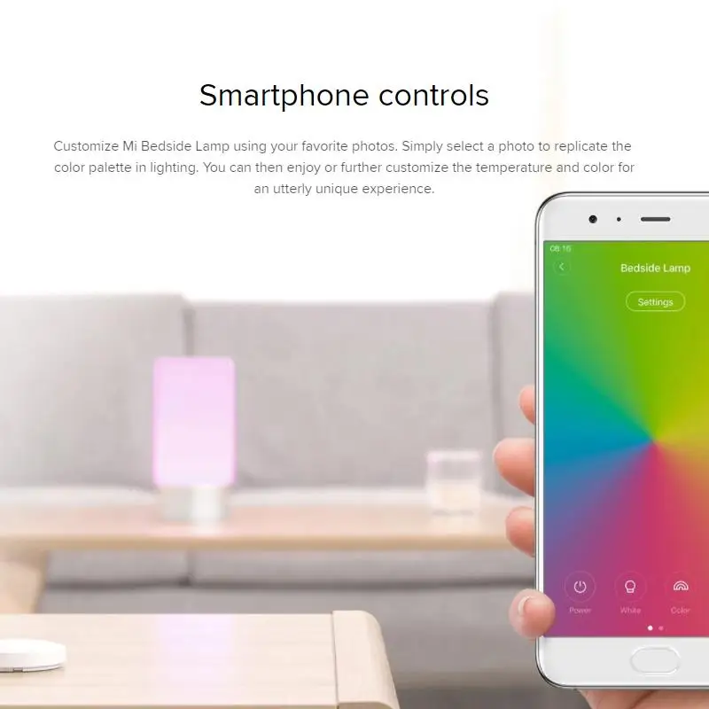 Xiaomi Mijia прикроватная лампа Bluetooth 4,2 BLE WiFi соединение сенсорное управление 300Lm 16 миллионов RGB цвет 10 Вт 1700k~ 6500k
