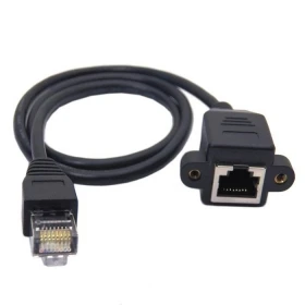 Kaufen 100 Teile/los 3ft 100 Cm 8P8C FTP STP UTP Cat 5e Männlichen Auf Buchse Lan Ethernet Netzwerk Verlängerungskabel Mit Schalttafeleinbau Löcher