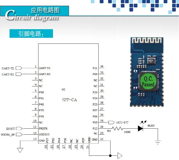 Беспроводной Bluetooth-приемопередатчик RS232/конвертер TTL в UART радиочастотный с