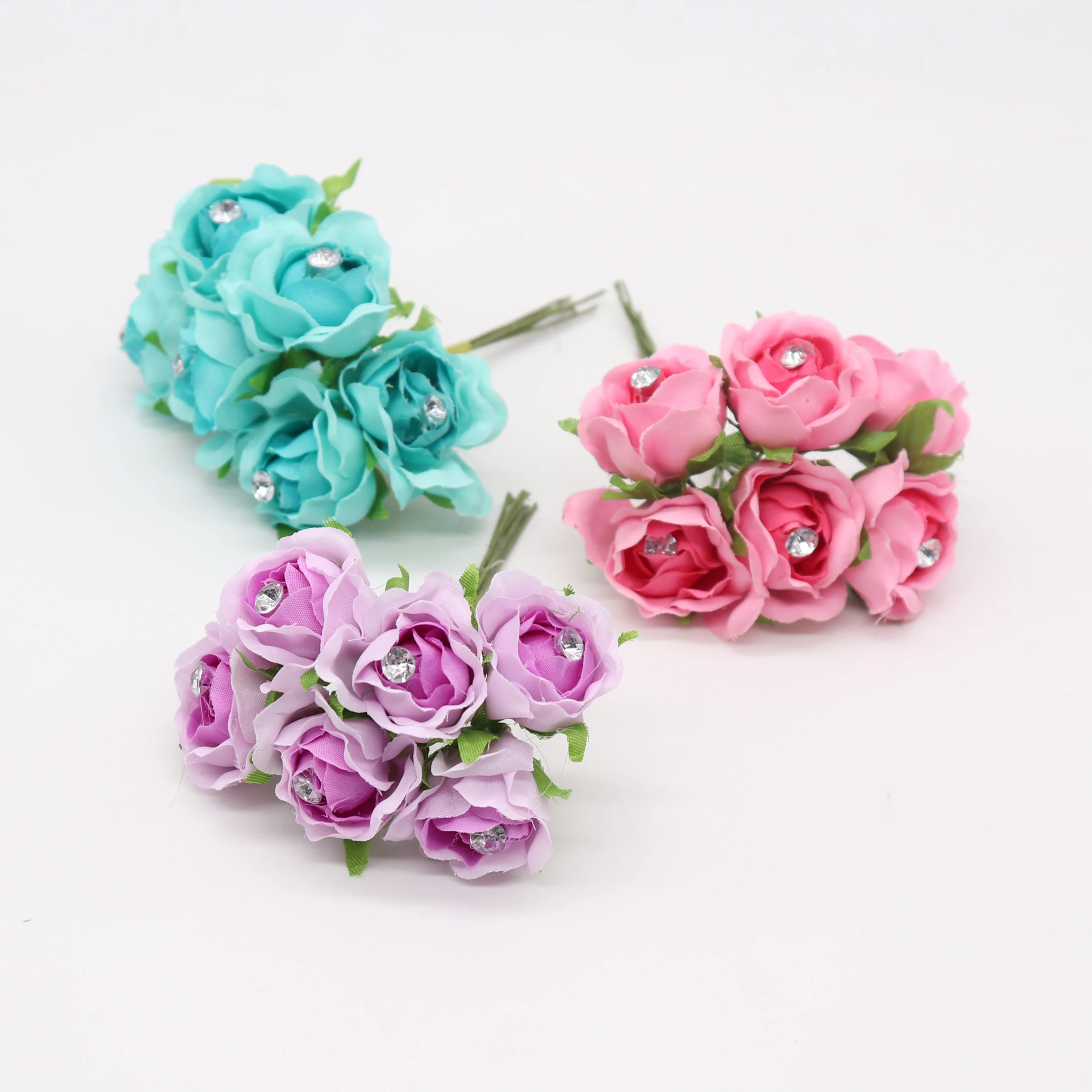 6 шт. искусственные розы марля бриллиант свадебная обувь головной убор украшение