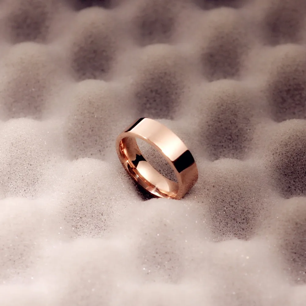 MOREDEAR Le.Baiser 6 мм 316 Кольцо из титановой нержавеющей стали цвета розового золота