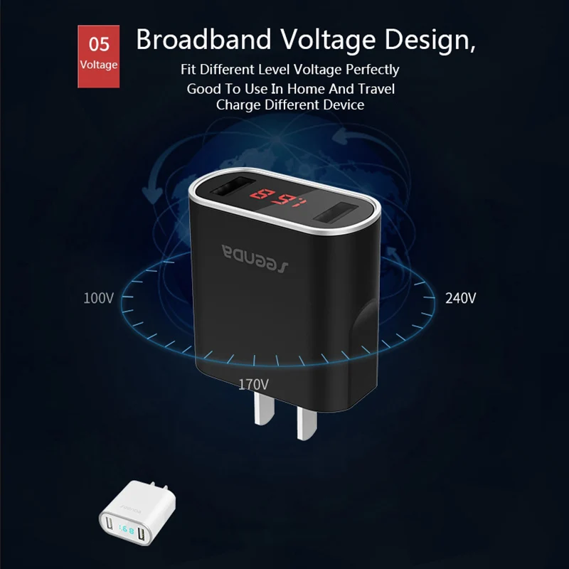 SeenDa 18W быстрая зарядка 3 0 настенное зарядное устройство с двумя портами USB для