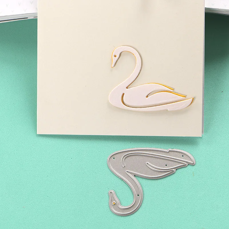 DUOFEN металлические режущие штампы 050019LS 2 шт. swans полый трафарет для тиснения DIY