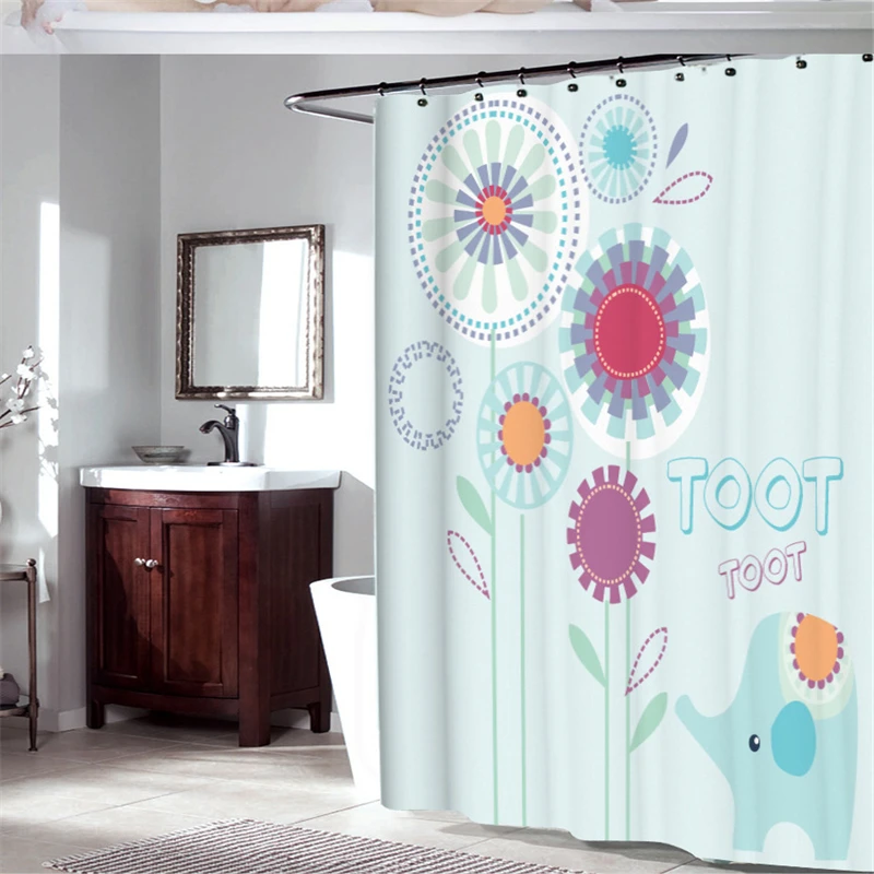 ТЕПЛЫЙ ТУР Мультфильм Ванной Моды Душевая Занавеска Полиэстер Занавес