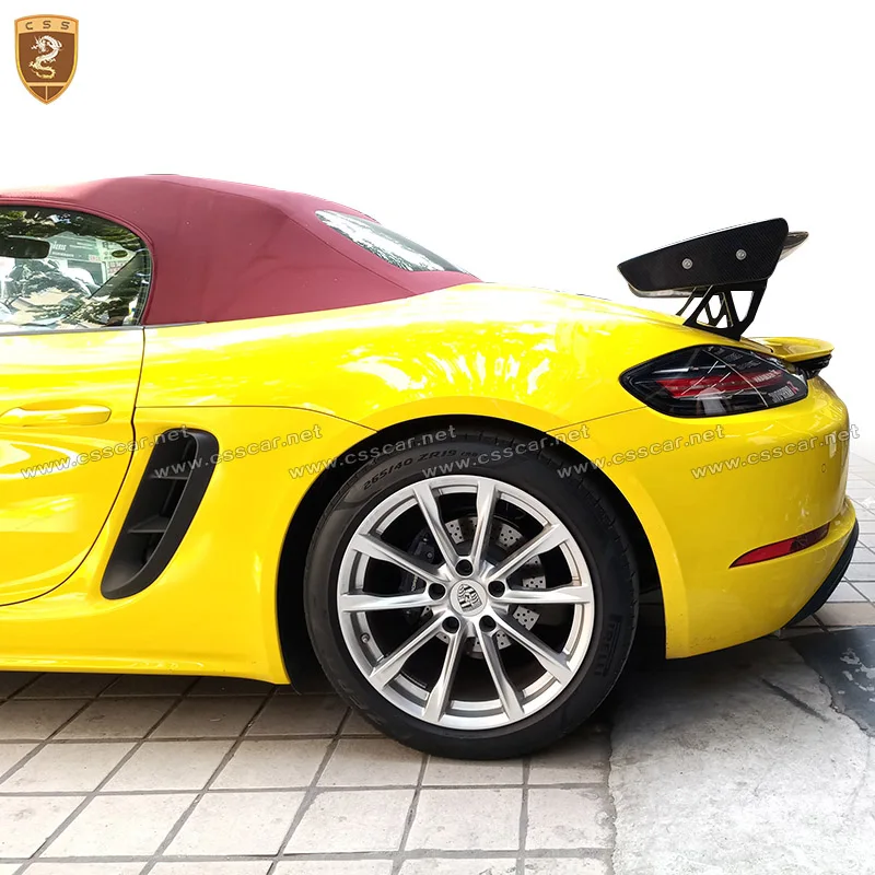 Для 16 Up Cayman & Boxster GT4 стиль карбоновое волокно Задняя Крышка багажника крыло