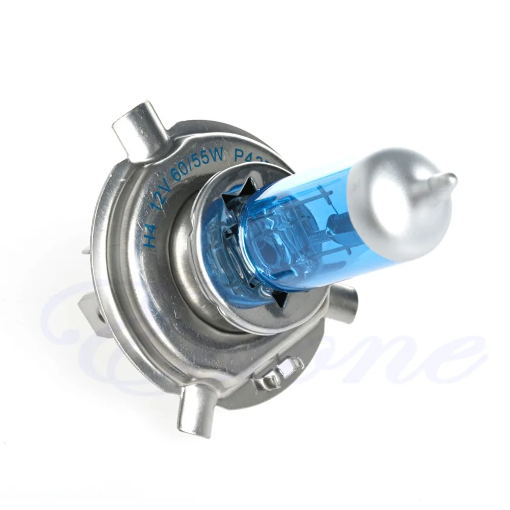 

New 2pcs H4 55W Halogen White Light Bright Car Head light Bulbs Bulb Lamp 12V 5000K