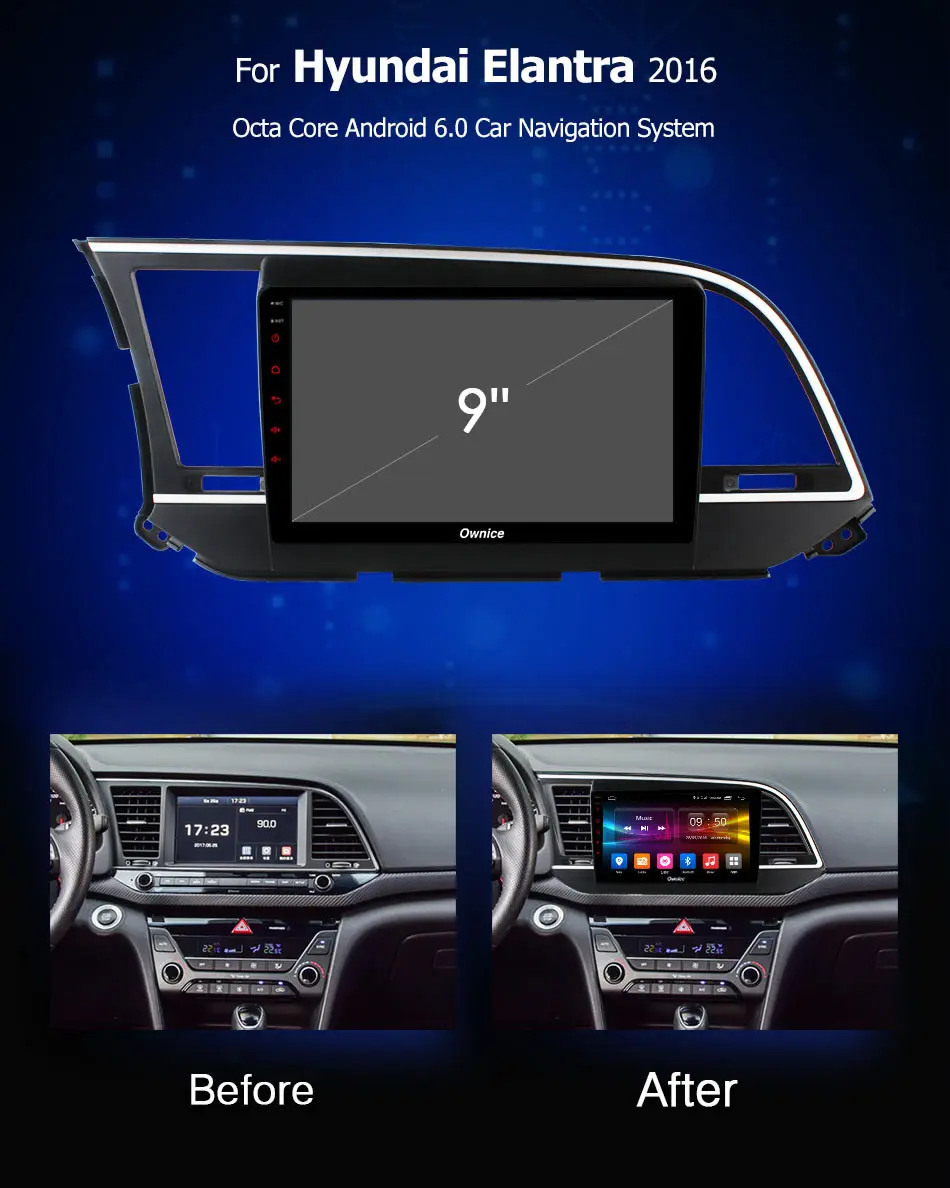 Ownice C500+ CAR Radio Player 9&quot for Hyundai Elantra 2016 gps navi Android 6.0 Octa 8 Core Support 4G LTE 32GB DAB+ Carplay DVR |