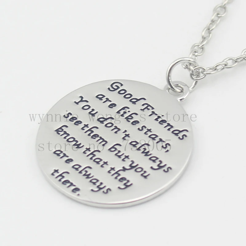 2016 ручная печать ювелирные изделия &quotхорошие друзья как звезды&quot диск и звезда