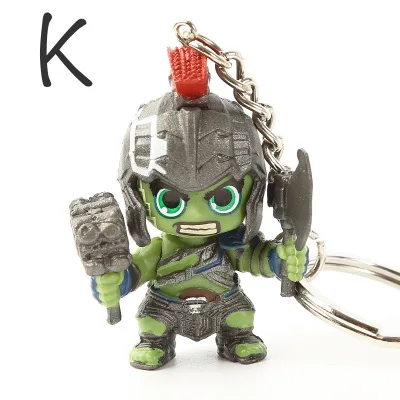 Endgame брелок Железный человек Человек-паук брелок для ключей танос Капитан Америка Antman Тор доктор странное кольцо для ключей - Цвет: K-Hulk