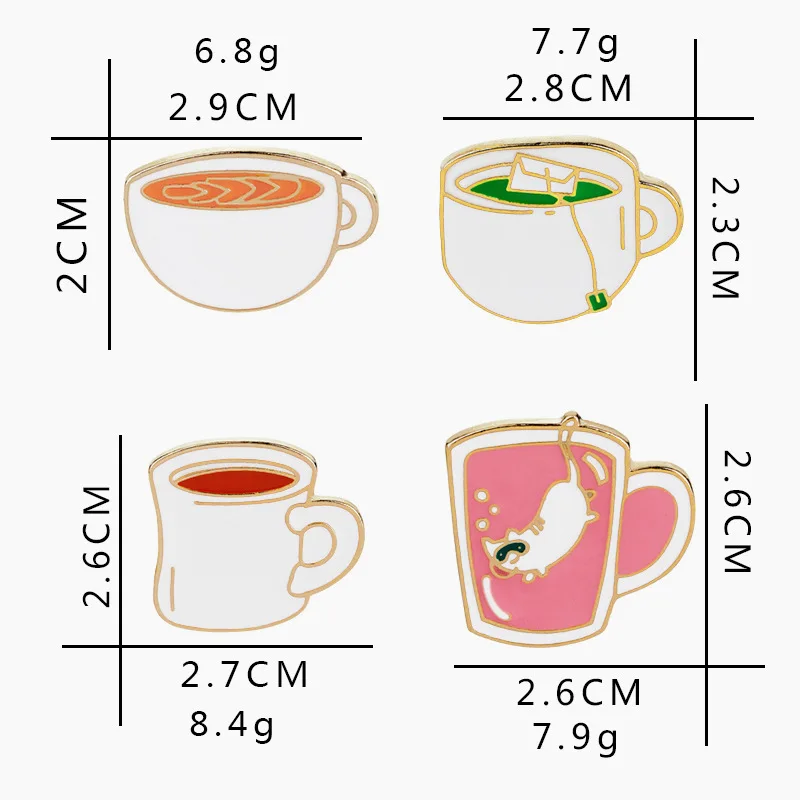 XINAHER 1 шт. Значки для кофейной чашки с рисунком кота брошки пуговицы заколки