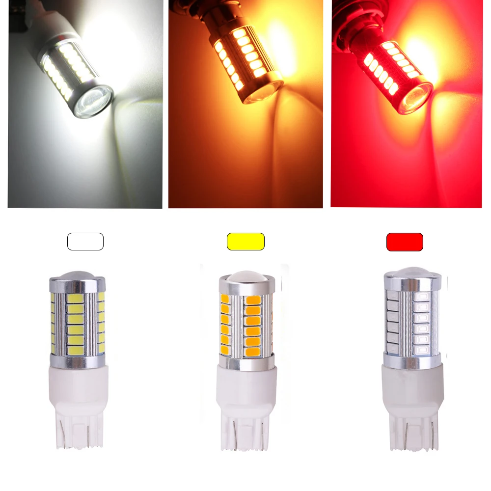 2pcs T20 7440 7443 LED W21W W21/5W Car Bulb 5630 5730 Auto Turn Signal Light Reverse Tail Brake Lights 12V | Автомобили и
