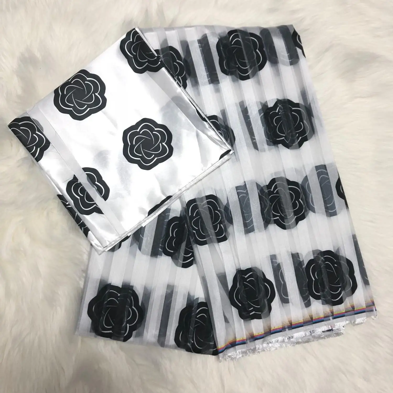 2 + 4 ярдов органза африканская шелковая ткань Горячая продажа восковая печать с