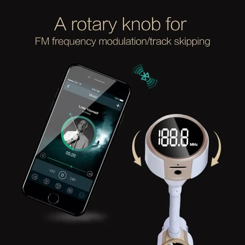 1Pcs Car Kit Wireless Fm Transmitter Radio Adapter FM Modulator Handsfree Music Mp3 Usb Player Audio For Smartphone | Автомобили и