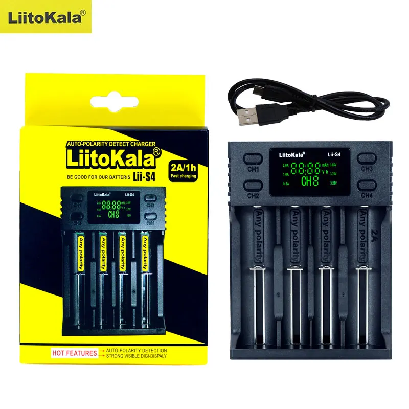 LiitoKala Lii S1 S2 S4 202 402 литиевая батарея 18650 зарядное устройство для 3 7 В 26650 18350 1. 2 в AA/AAA