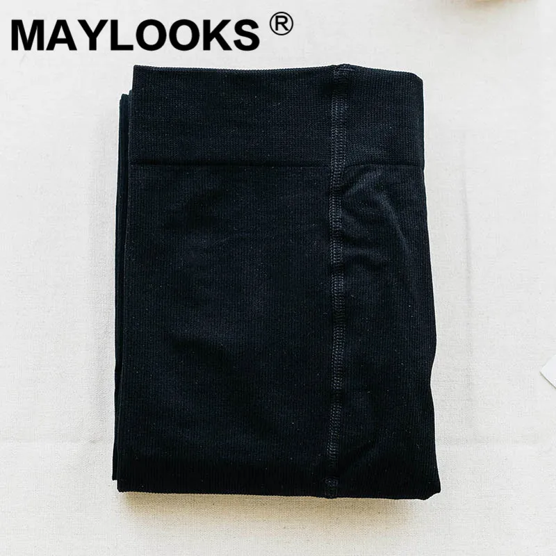 Maylooks/Новинка 280D бархатные тонкие вертикальные колготки женские весенние и