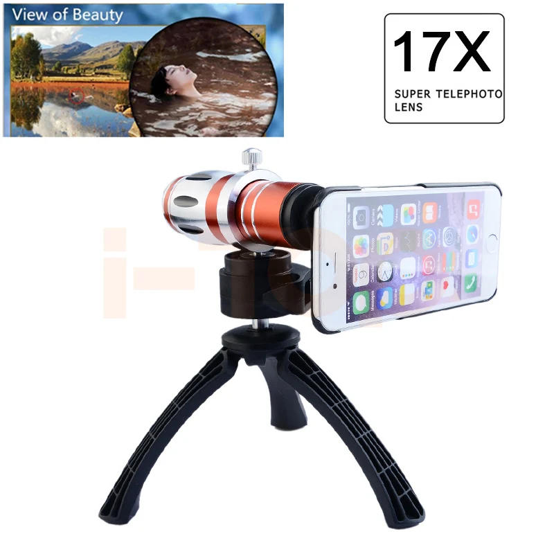 Новинка 2017 года телефон случаях Объективы для фотокамер комплект 17x телефото зум