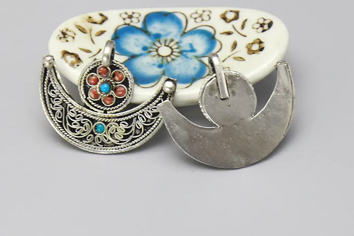 Ручная работа медные Подвески в виде Солнца и Луны тибетские тотемы Amulets TBP202|amulet