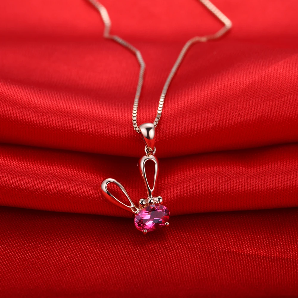 Ювелирные изделия в виде животных милый кролик гвборай ожерелье из 18 каратного