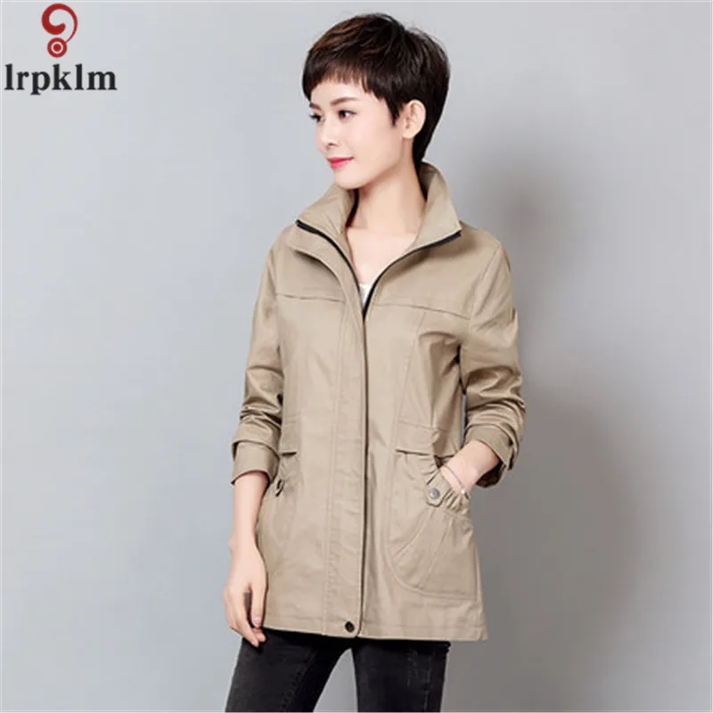 Армейский зеленый короткий плащ женское повседневное винтажное базовое пальто