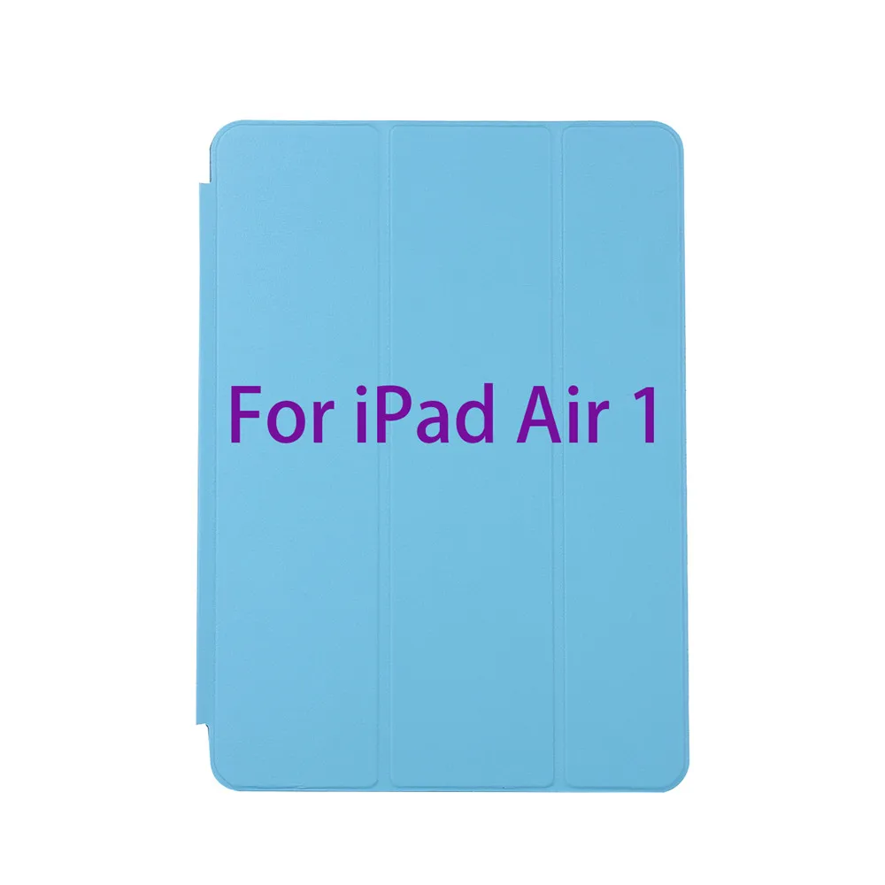 Чехол для планшета для нового iPad 9,7 дюймов, 1:1 из искусственной кожи, защитный чехол для iPad Apple Air 1, умный чехол с функцией автоматического сна/пробуждения - Цвет: Light blue-Air 1