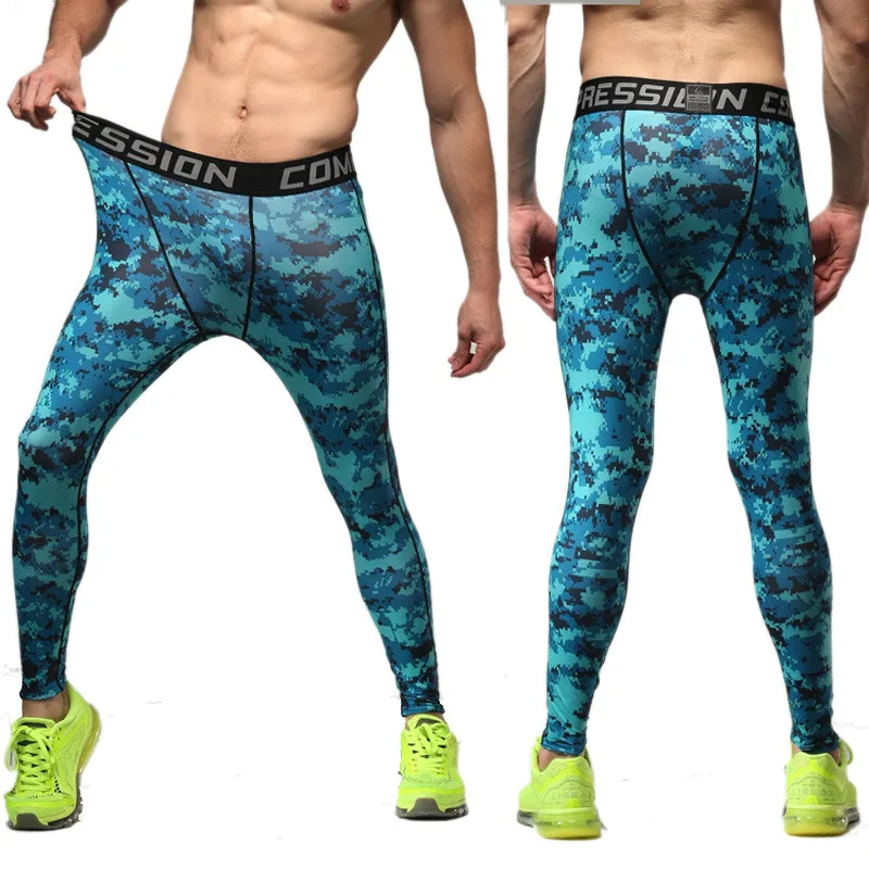 Обтягивающие мужские камуфляжные быстросохнущие Компрессионные спортивные