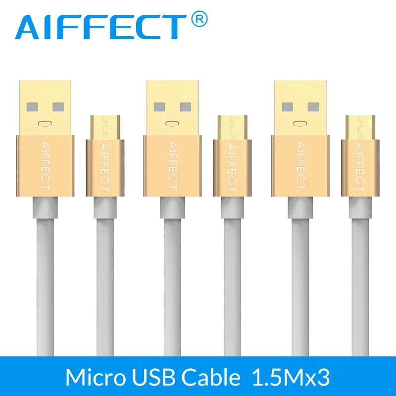 AIFFECT 3 шт. 1 5 м Micro USB кабель высокоскоростной зарядный B для синхронизации данных 5FT