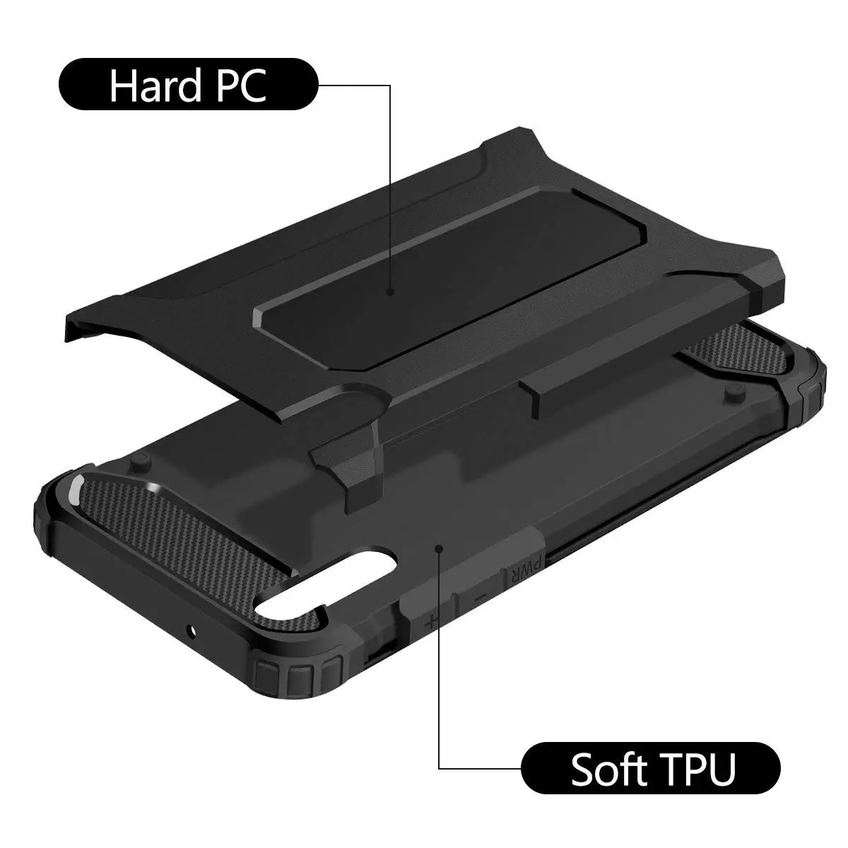 Phone Case For Huawei P8 P9 P10 P20 Cover Shockproof Protective Plain Black Armor Rugged Mate 10 Honor 6X | Мобильные телефоны и