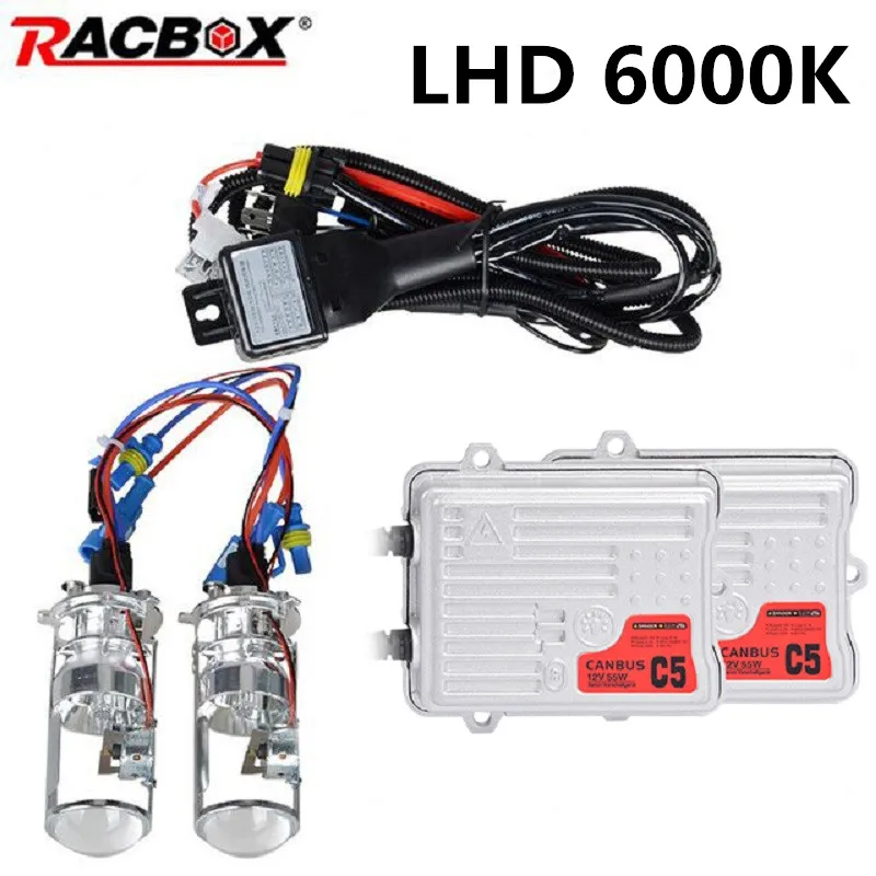 LHD 6000K Тонкий 55 Вт балласты H7 Canbus HID комплект D2S H1 H4 H11 H3 HB4 9005 9006 D1S ксеноновая лампа для автомобильных фар AC 55 Вт 4300 К 6000 К 12 В - Цвет: LHD 6000K