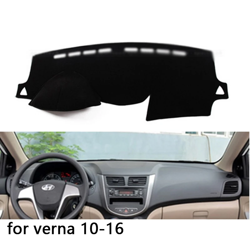 Для hyundai Solaris Accent Verna 2012-17 коврик на приборную панель защитная накладка тент подушка накладка интерьерная наклейка Аксессуары для стайлинга автомобилей