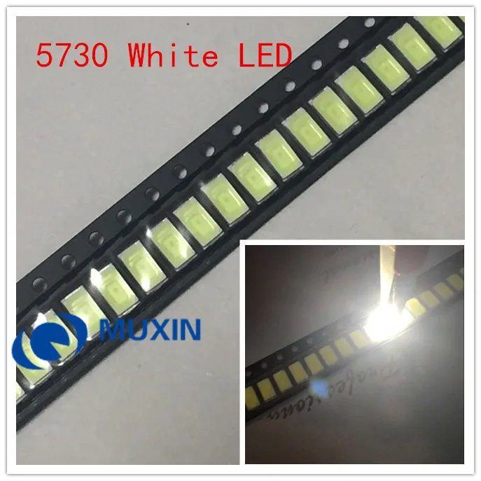 B0057 200 шт. 5730 0 5 Вт 150Ma 50 55lm 5600K 6400K белый светильник SMD светодиодный теплый диоды для