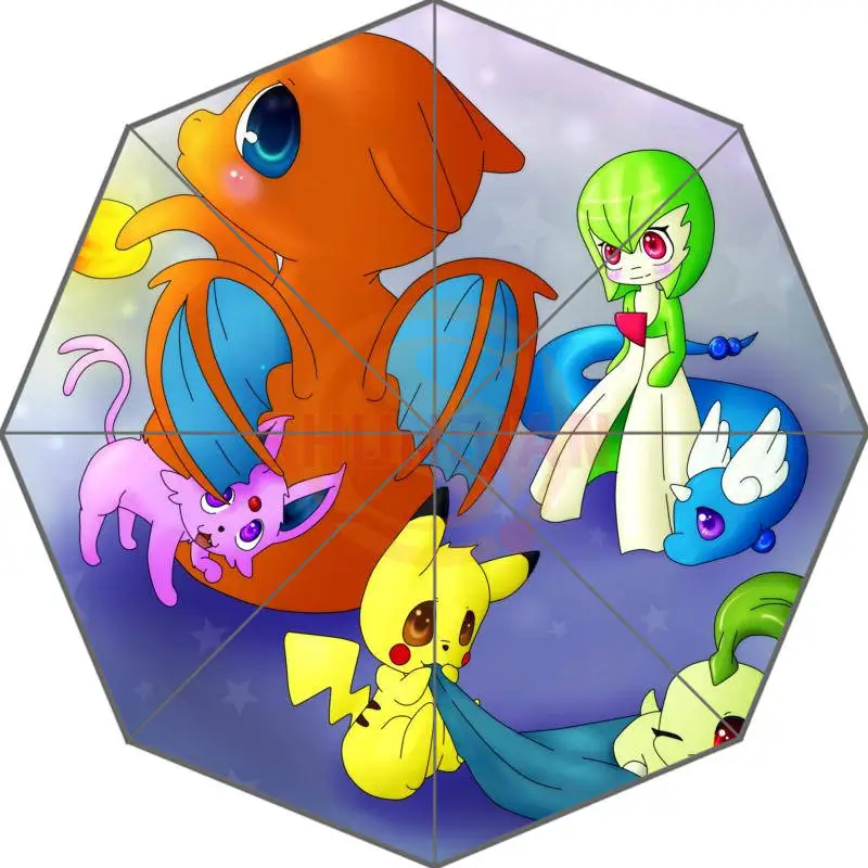 Мультфильм милый Зонты Покемон Карманный Монстр Пикачу 43.5 дюймов складной зонтик wt#825 и