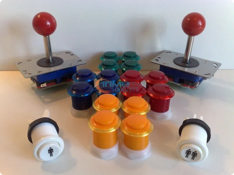 

Arcade parts Bundle kits control panel package with double color button, long shaft joystick,microswitch Build Up arcade cabinet
